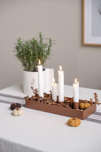 Bordlysestake – SUND – 4 lys magnet – Brun – 30 cm - www.frokenfraken.se