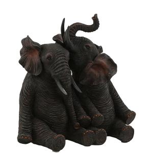 Elefanter - Beste venner - Gråbrun - 24 x 24 x 15 cm - www.frokenfraken.se