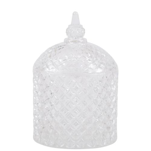 Glasskrukke med lokk - Krystallkrukke - 9,5 x 15 cm - www.frokenfraken.se