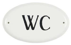 Metallskilt WC - 9 x 5,5 cm - www.frokenfraken.se