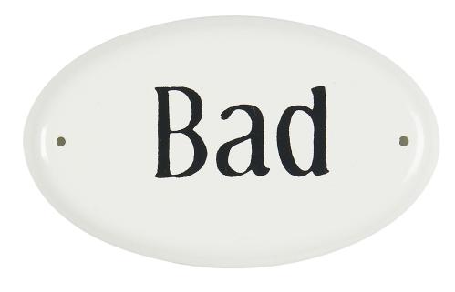 Metallskilt Bad - 9 X 5,5 CM - www.frokenfraken.se