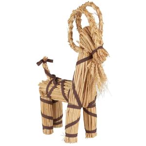 Julbuk - Halmfår med brune bånd - 44 cm - www.frokenfraken.se