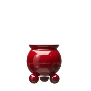 Krukke med kullføtter - Rød - 15 x 20 cm - www.frokenfraken.se