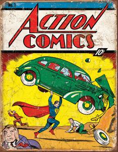 Action Comics - Retro Metallskilt - 32 x 41 cm - www.frokenfraken.se