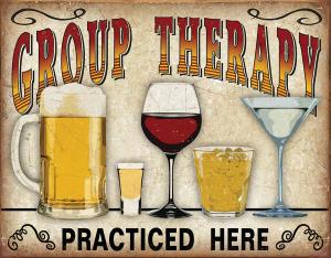 Group Therapy - Retro Metallskilt - 32 x 41 cm - www.frokenfraken.se