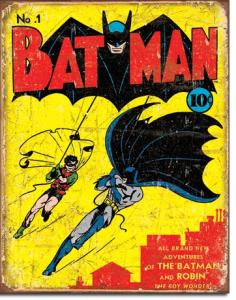 Batman No1 Cover - Retro Metallskilt - 32 x 41 cm - www.frokenfraken.se