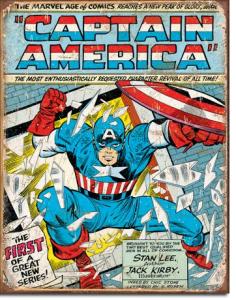 Captain America tegneserieomslag - Retro metallskilt - 32 x 41 cm - www.frokenfraken.se