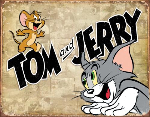 Tom & Jerry - Retro Metallskilt - 32 x 41 cm - www.frokenfraken.se