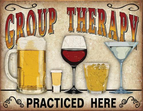 Group Therapy - Retro Metallskilt - 32 x 41 cm - www.frokenfraken.se