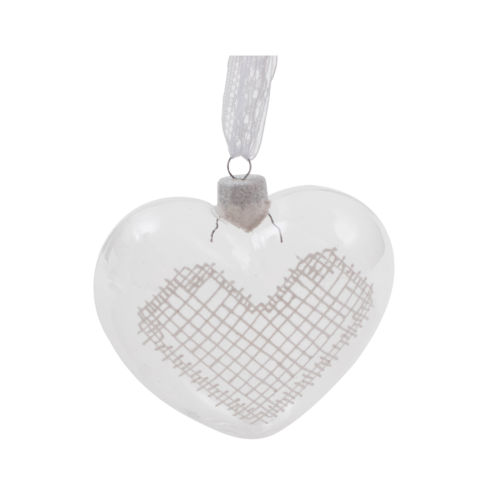 Hjerte - Julekule - 9 cm - www.frokenfraken.se