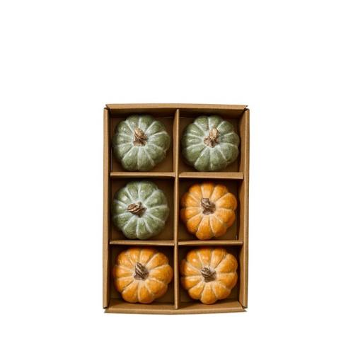 Pumpor - Grønn & orange - Mix - Dekorasjon - 6 x 7 cm - www.frokenfraken.se