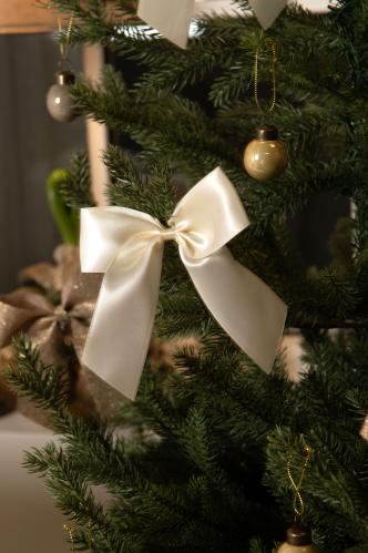 Heng – Sløyfe – Sateng – Krem – 1 stk – 10 x 12 cm - www.frokenfraken.se