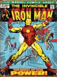 Iron Man tegneserieomslag - Retro Metallskilt - 32x41 cm - www.frokenfraken.se