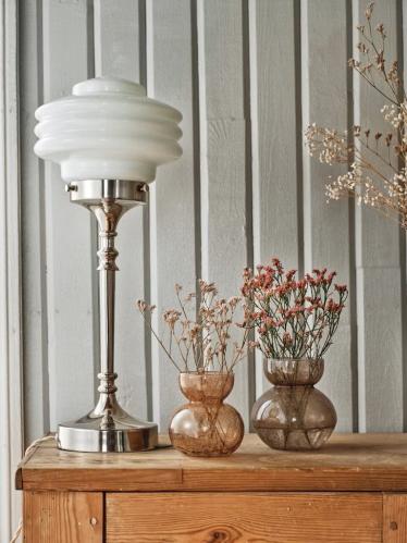 Bordslampe - Valter - Nikkel/Opal Hvit - Ø20 x 56 cm - www.frokenfraken.se