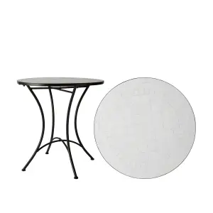Trädgårdsbord - Vit Mosaik - Järn - Ø70 x 72 cm - www.frokenfraken.se