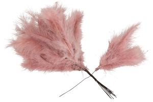 Fjær - Fjærvifte på tråd - Rosa - 12-pakning - www.frokenfraken.se