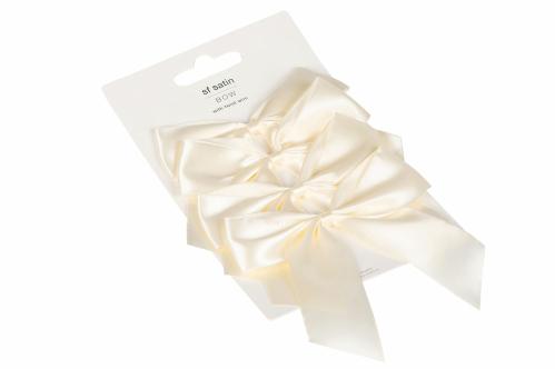 Heng – Sløyfe – Sateng – Krem – 1 stk – 10 x 12 cm - www.frokenfraken.se