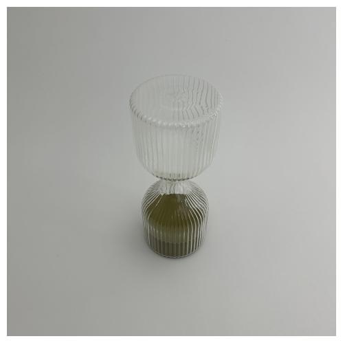 Timglass - Gullfarget sand - Riflet - Ø10 x 26 cm - www.frokenfraken.se