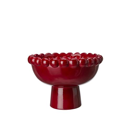 Bolll med fot – Rød – Ø19,5 x 22 x 15 cm - www.frokenfraken.se