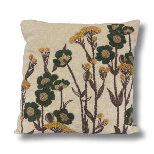 Kuddfodral - broderte blomster - 45 x 45 cm - www.frokenfraken.se