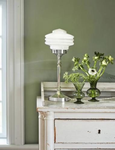 Bordslampe - Valter - Nikkel/Opal Hvit - Ø20 x 56 cm - www.frokenfraken.se