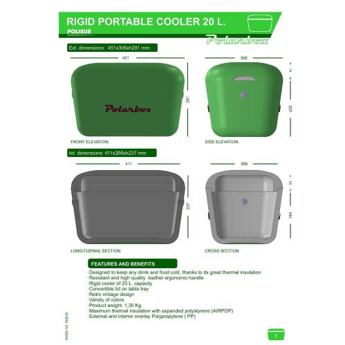 Polarbox Kjølebag - Retro - Gul - 20 Liter - www.frokenfraken.se