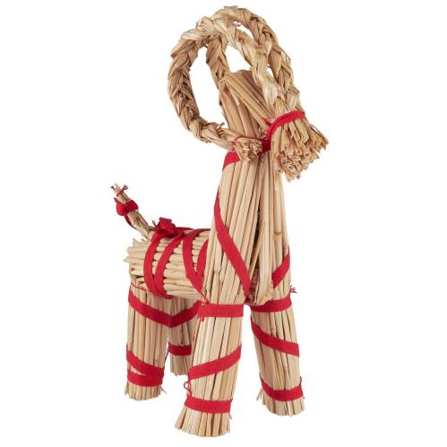 Julbuk - Halmfår med røde bånd - 30 cm - www.frokenfraken.se