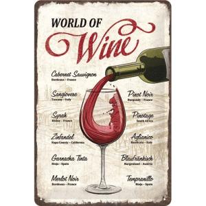 Plåtskilt - World of Wine - 20 x 30 cm - www.frokenfraken.se