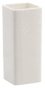 Vas - Fiskebensmønster hvit - 15 cm - www.frokenfraken.se