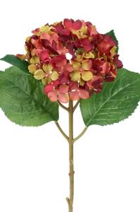 Hortensia - Bordeaux-rød silkeblomst - Ø12 cm - www.frokenfraken.se