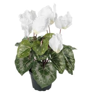 Cyclamen Hvit - Kunstig Plante - 32 cm - www.frokenfraken.se