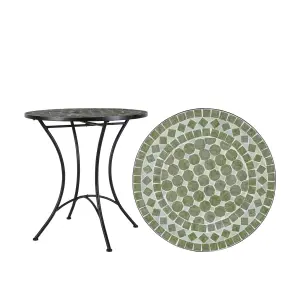Trädgårdsbord - Grönmelerad Mosaik - Järn - Ø70 x 72 cm - www.frokenfraken.se