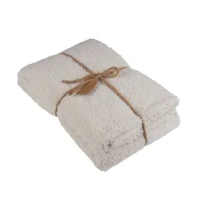 Plaid - Teddy - Offwhite - 120 x 150 cm - www.frokenfraken.se