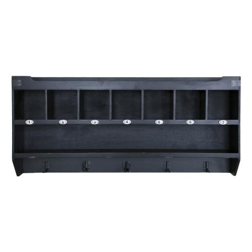 Sorteringshylla med 7 fack - Antik Svart - 45 x 99 cm - www.frokenfraken.se