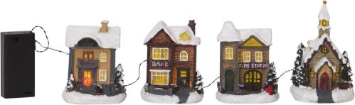 Lyslenke - Liten landsby - Flerfargede hus - 10 cm - www.frokenfraken.se