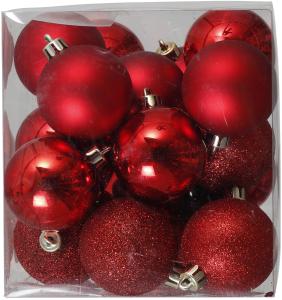 Julekule - Rød - glass - 6 cm - 20 stk - www.frokenfraken.se