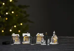 Lyslenke - Liten landsby - Hvite Hus - 10 cm - www.frokenfraken.se