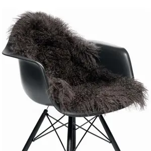 Fårskinn - Tibetansk Taupe - Langhåret krøllete - www.frokenfraken.se