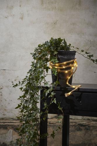 Lyslenke - Jute - 40 LED-lys - 2 m - www.frokenfraken.se