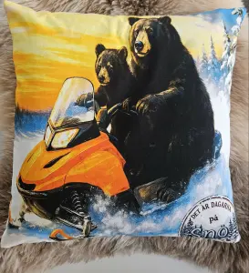 Putetrekk – Snøskuterbjørner – 45 x 45 cm - www.frokenfraken.se