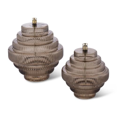 Oljelampe - Twin - Glass Champagne - Ø15 x 17,5 cm - www.frokenfraken.se