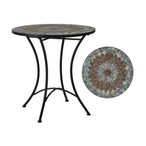 Trädgårdsbord - Brunmelerad Mosaik - Järn - Ø70 x 72 cm - www.frokenfraken.se