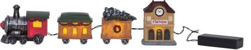Lyslenke - Tog med togstasjon - 8 cm - www.frokenfraken.se