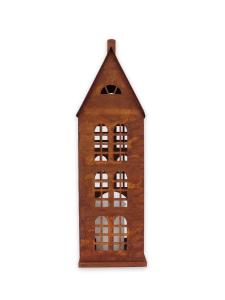 Lykt – Hus – Rust – 51 cm - www.frokenfraken.se