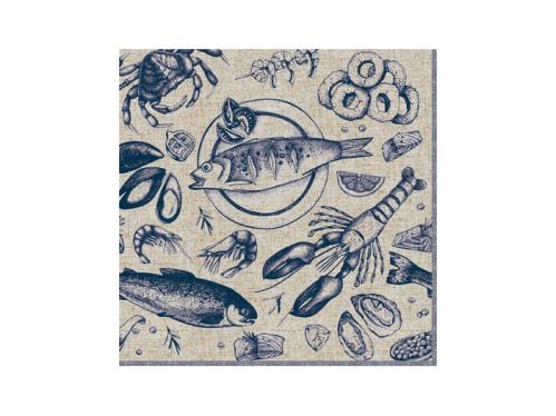 Servietter – Nature Seafood – 20-pakning – 33 x 33 cm - www.frokenfraken.se
