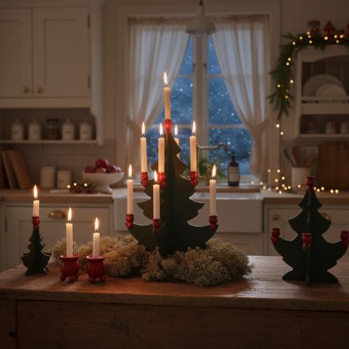 Lysestake - Trejuletre - Vintage Juledekorasjon - 12,5 cm - www.frokenfraken.se