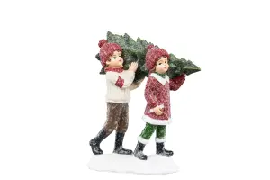 Julepynt - Barna henter treet - 14 cm - www.frokenfraken.se