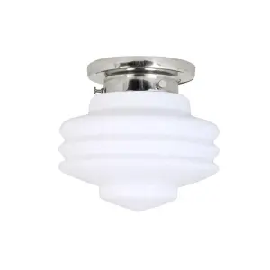 Badrumslampa - Taklampa - Valter - Vit/Silver - Ø20 x H21 cm - www.frokenfraken.se