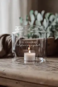 Lyslykt - Din vennskap - 12 cm - www.frokenfraken.se