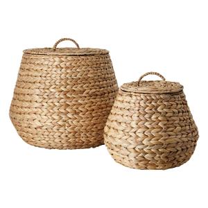 Kurv med lokk - 2 størrelser - Natur - Ø22/30 x 30 cm - www.frokenfraken.se